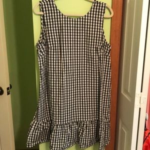 Xl j crew black & white sleeveless dress
